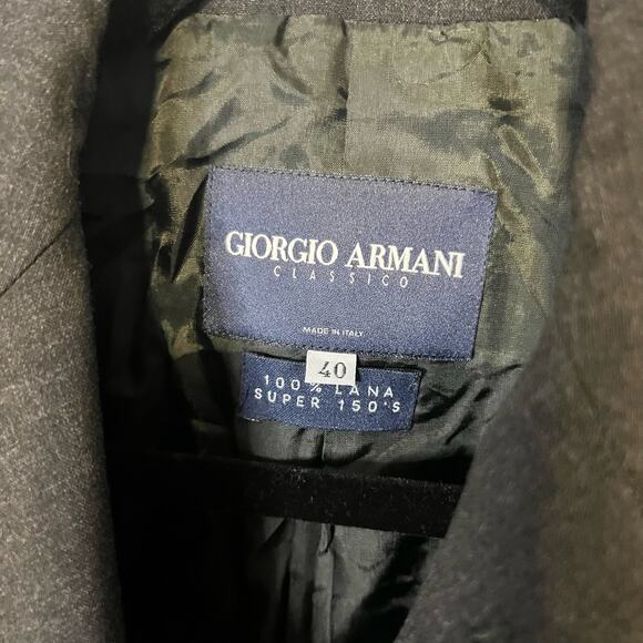 Giorgio Armani Charcoal Gray Wool Blazer Size French Size 40 US Size 8 - Picture 3 of 5